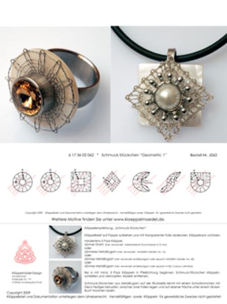 062 Klöppelbrief 7 Schmuck-Anhänger "Geometric 1“ für Wechselschmuck